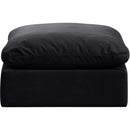 Meridian Indulge Black Velvet Ottoman IMAGE 3