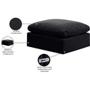 Meridian Indulge Black Velvet Ottoman IMAGE 5