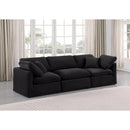 Meridian Indulge Black Velvet Modular Sofa IMAGE 2