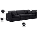 Meridian Indulge Black Velvet Modular Sofa IMAGE 8