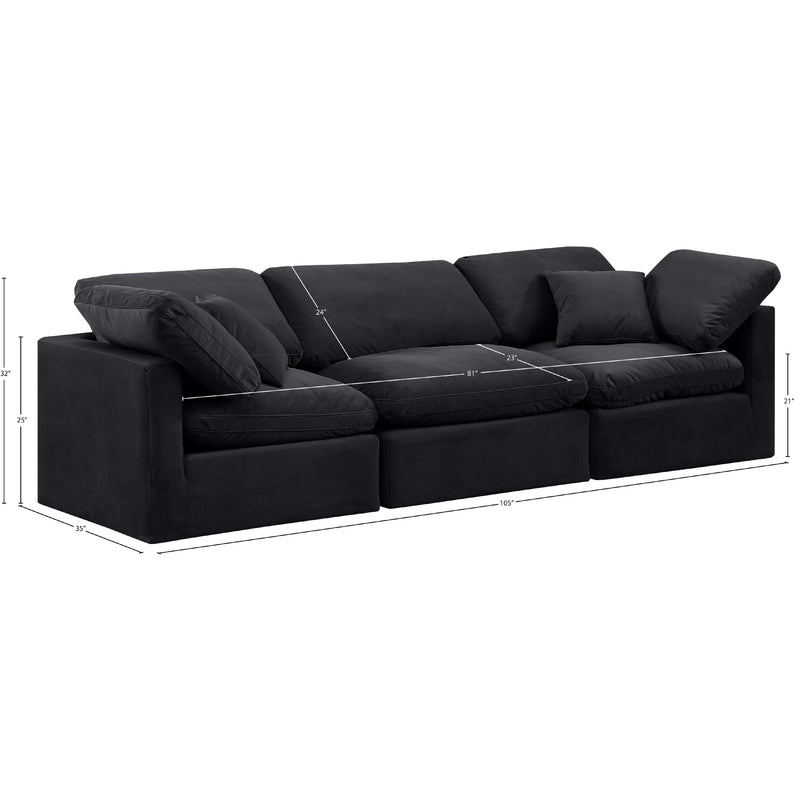 Meridian Indulge Black Velvet Modular Sofa IMAGE 9