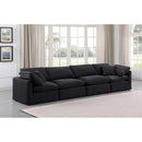 Meridian Indulge Black Velvet Modular Sofa IMAGE 2
