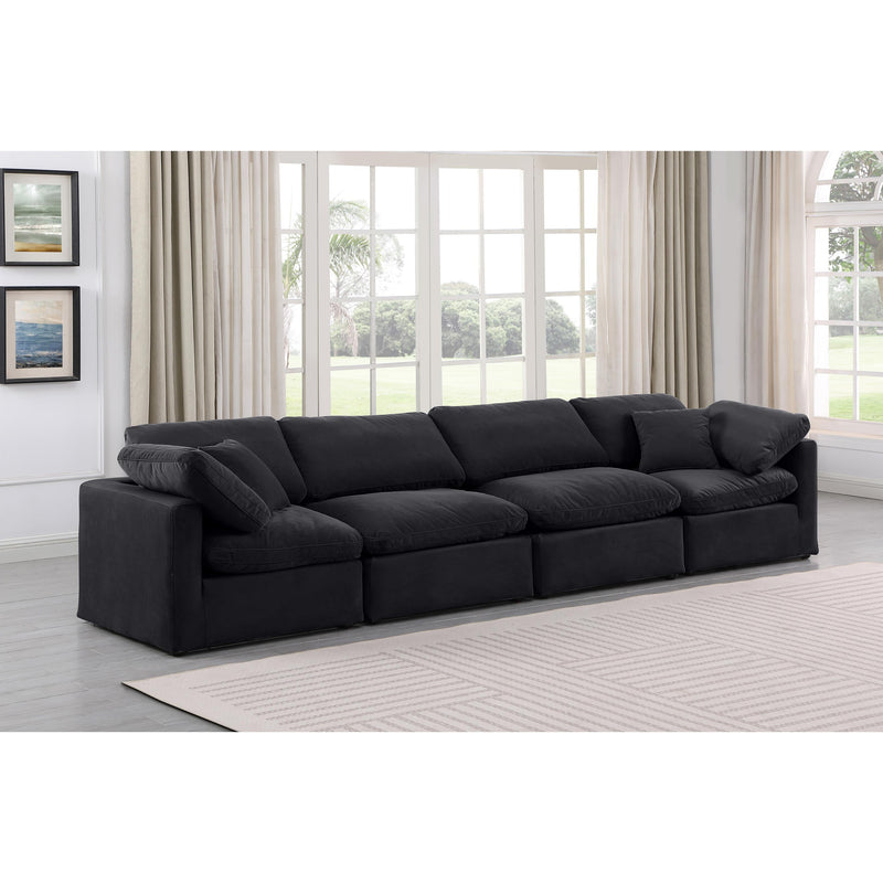 Meridian Indulge Black Velvet Modular Sofa IMAGE 2