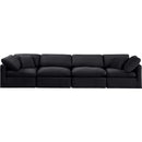 Meridian Indulge Black Velvet Modular Sofa IMAGE 4