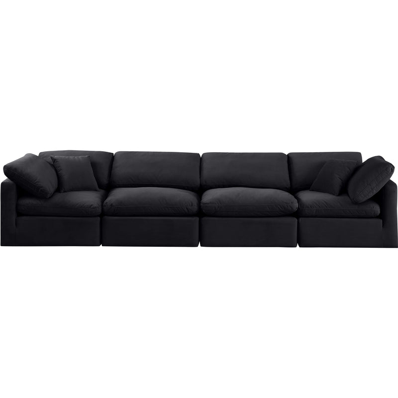 Meridian Indulge Black Velvet Modular Sofa IMAGE 4