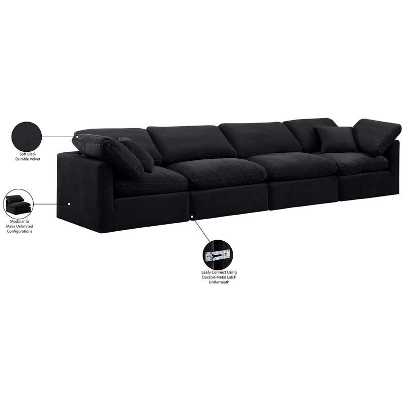 Meridian Indulge Black Velvet Modular Sofa IMAGE 8