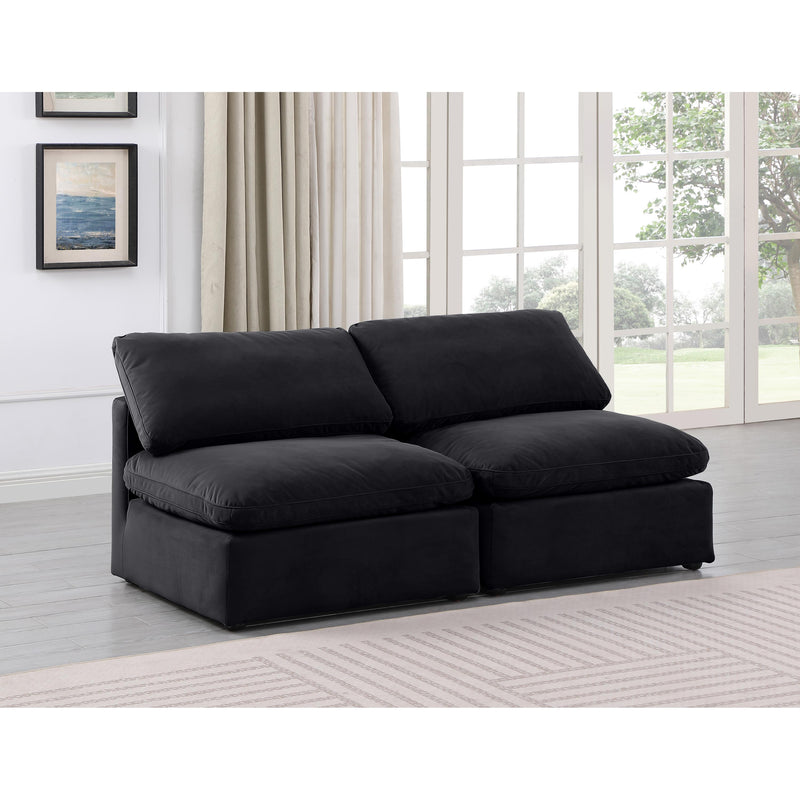 Meridian Indulge Black Velvet Modular Sofa IMAGE 2