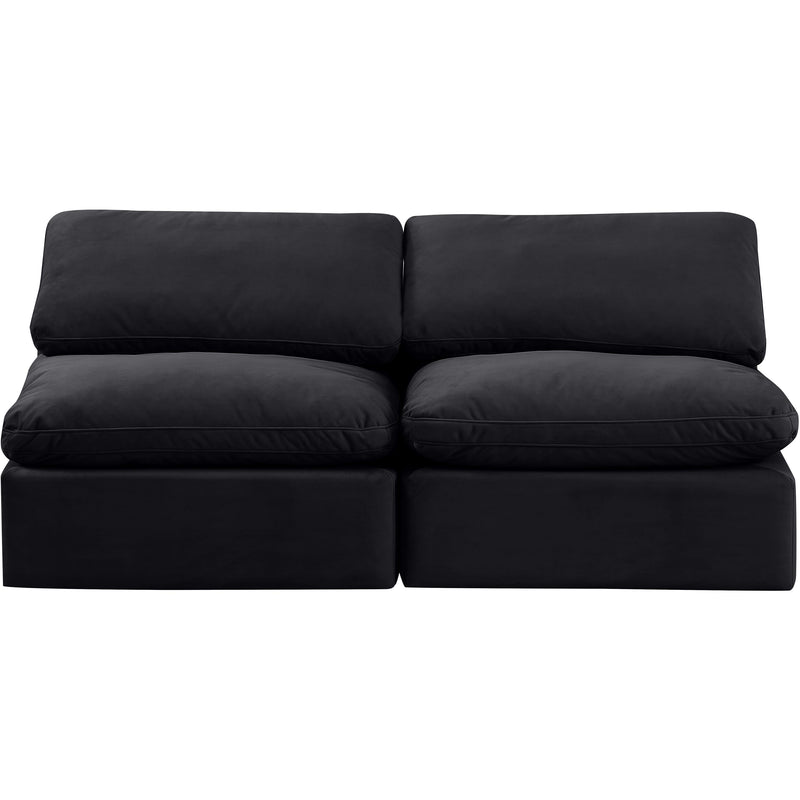 Meridian Indulge Black Velvet Modular Sofa IMAGE 4
