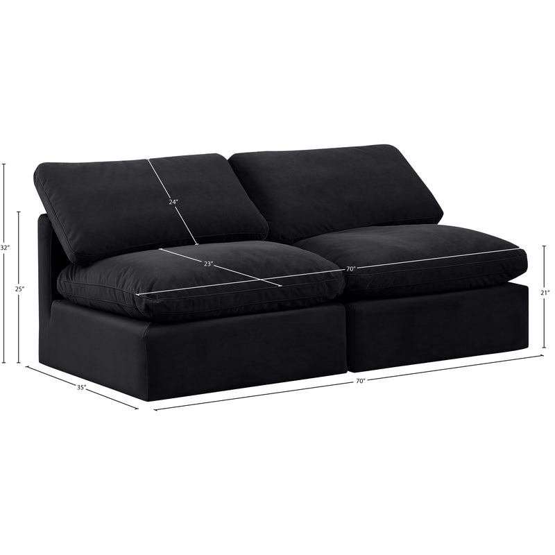 Meridian Indulge Black Velvet Modular Sofa IMAGE 8
