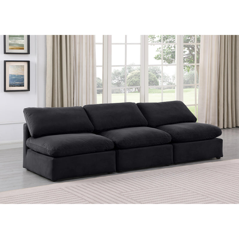 Meridian Indulge Black Velvet Modular Sofa IMAGE 2