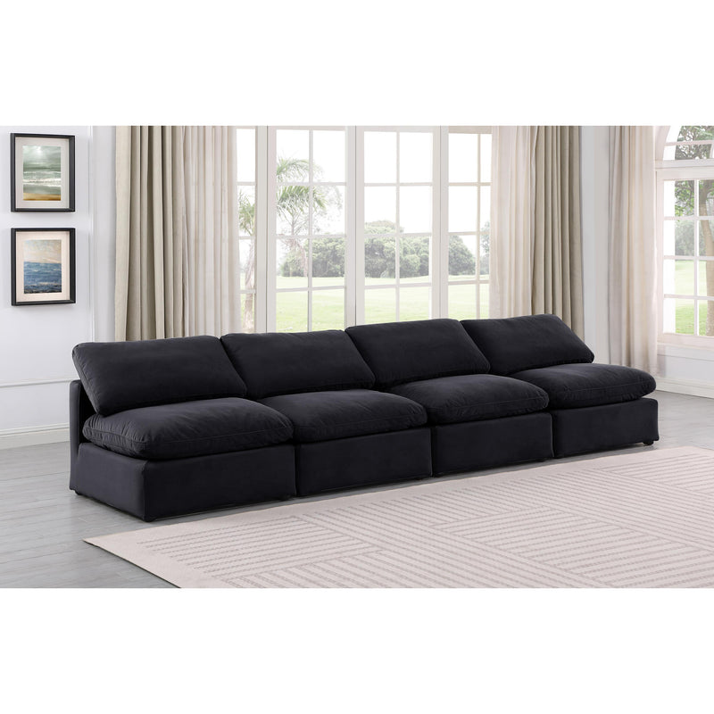 Meridian Indulge Black Velvet Modular Sofa IMAGE 2