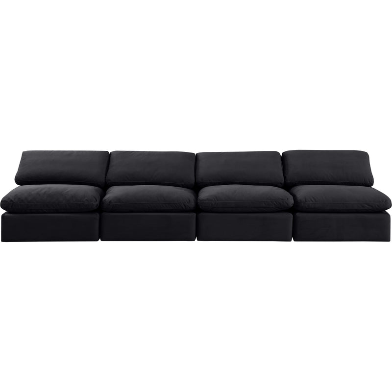 Meridian Indulge Black Velvet Modular Sofa IMAGE 4