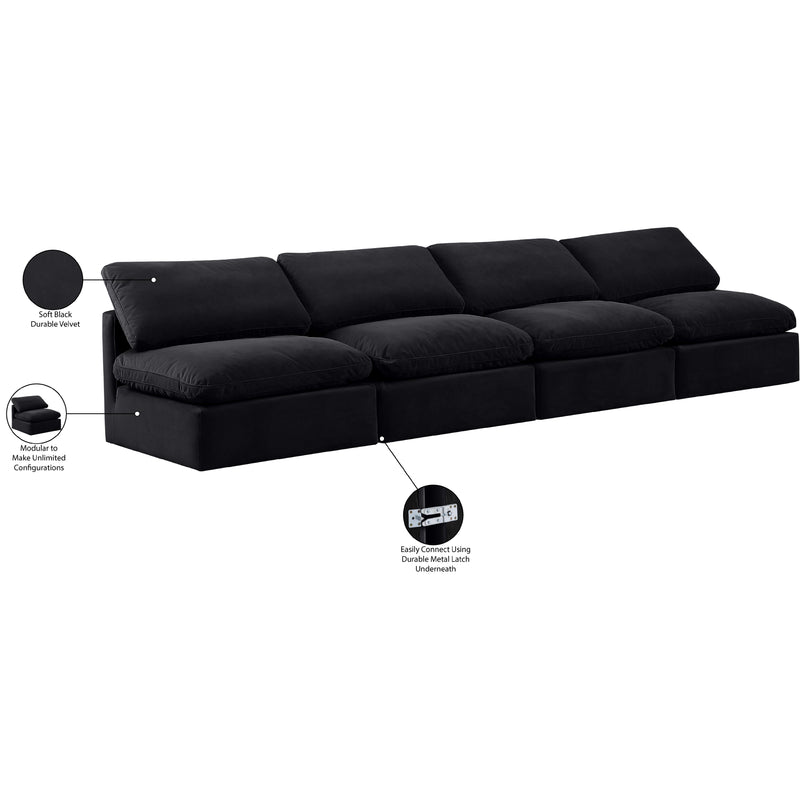 Meridian Indulge Black Velvet Modular Sofa IMAGE 7
