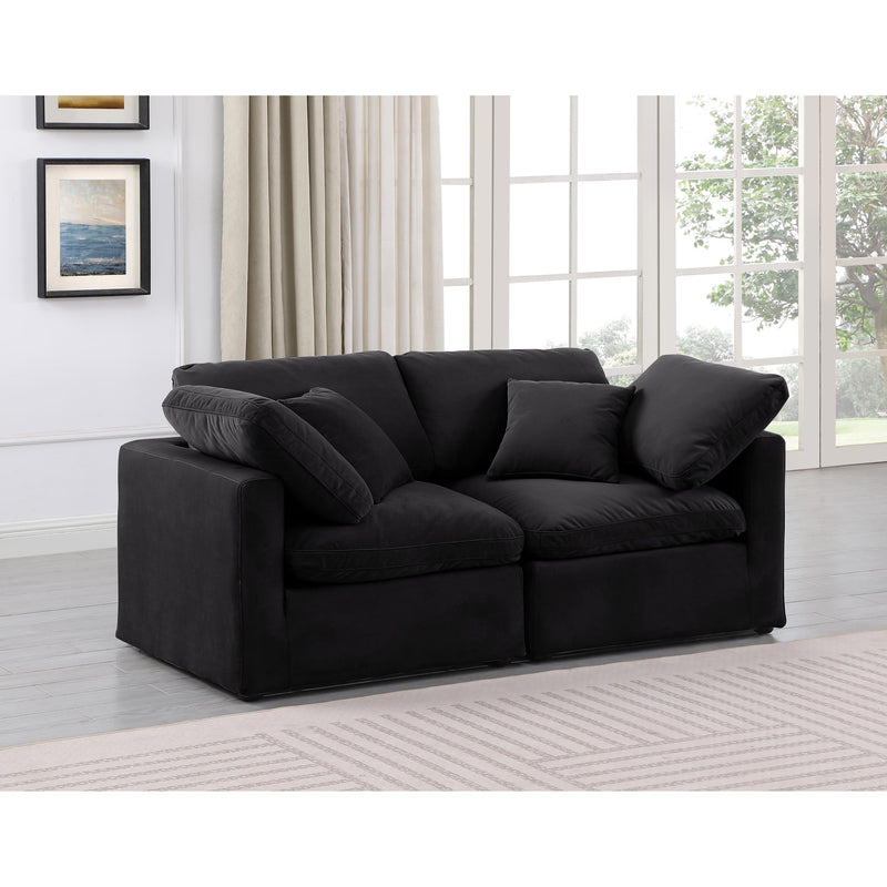 Meridian Indulge Black Velvet Modular Sofa IMAGE 2