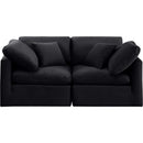 Meridian Indulge Black Velvet Modular Sofa IMAGE 4