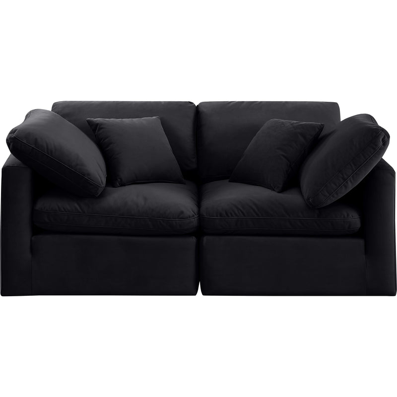 Meridian Indulge Black Velvet Modular Sofa IMAGE 4
