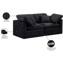 Meridian Indulge Black Velvet Modular Sofa IMAGE 8