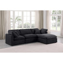 Meridian Indulge Black Velvet Modular Sectional IMAGE 2