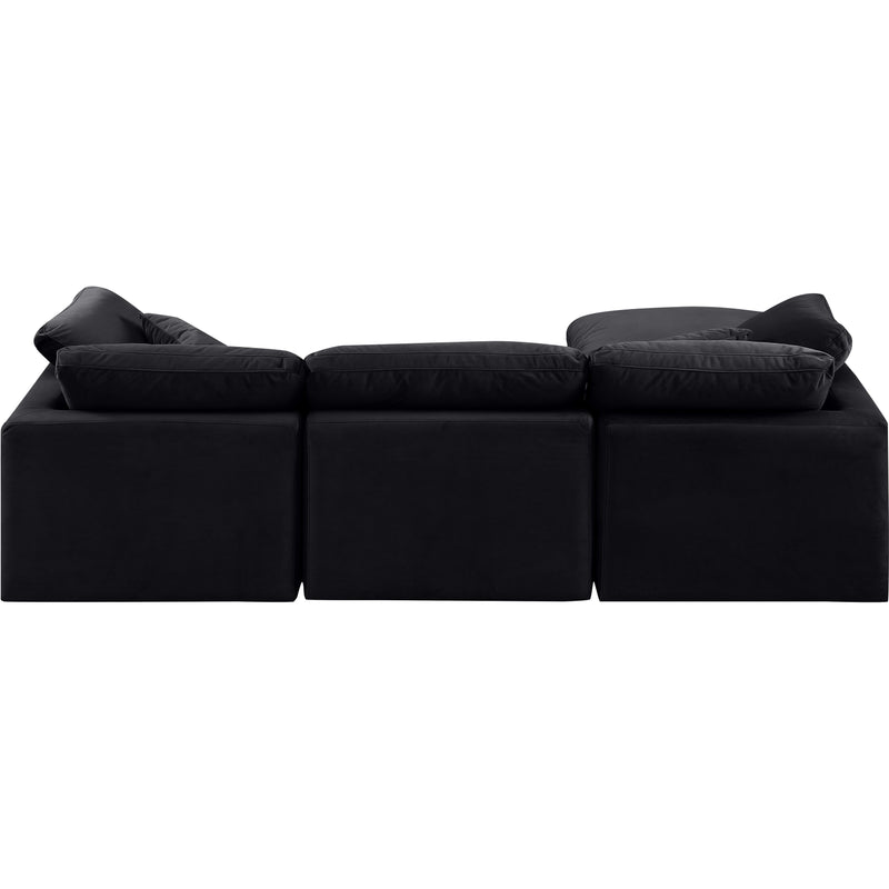 Meridian Indulge Black Velvet Modular Sectional IMAGE 3