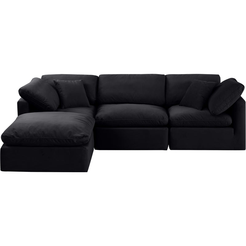 Meridian Indulge Black Velvet Modular Sectional IMAGE 4