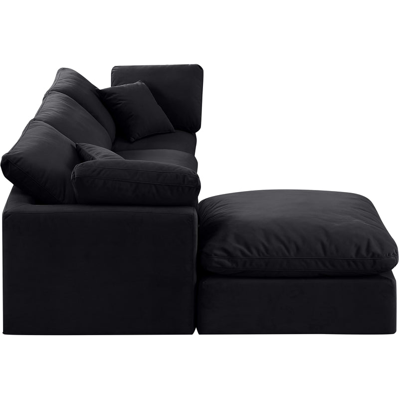 Meridian Indulge Black Velvet Modular Sectional IMAGE 5