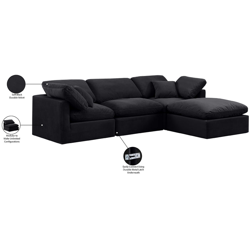 Meridian Indulge Black Velvet Modular Sectional IMAGE 8