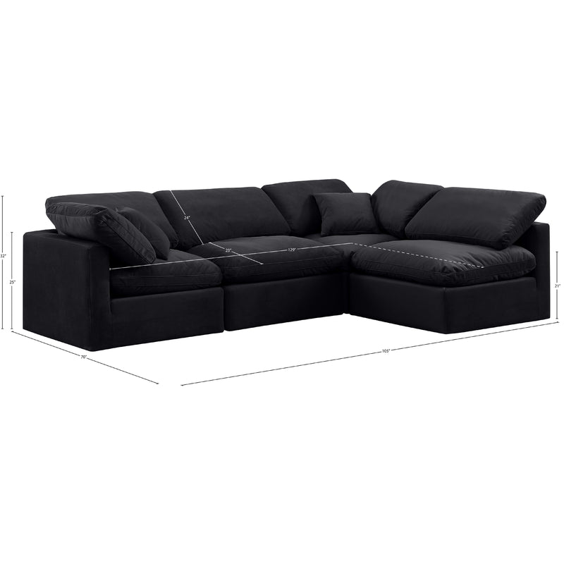 Meridian Indulge Black Velvet Modular Sectional IMAGE 10