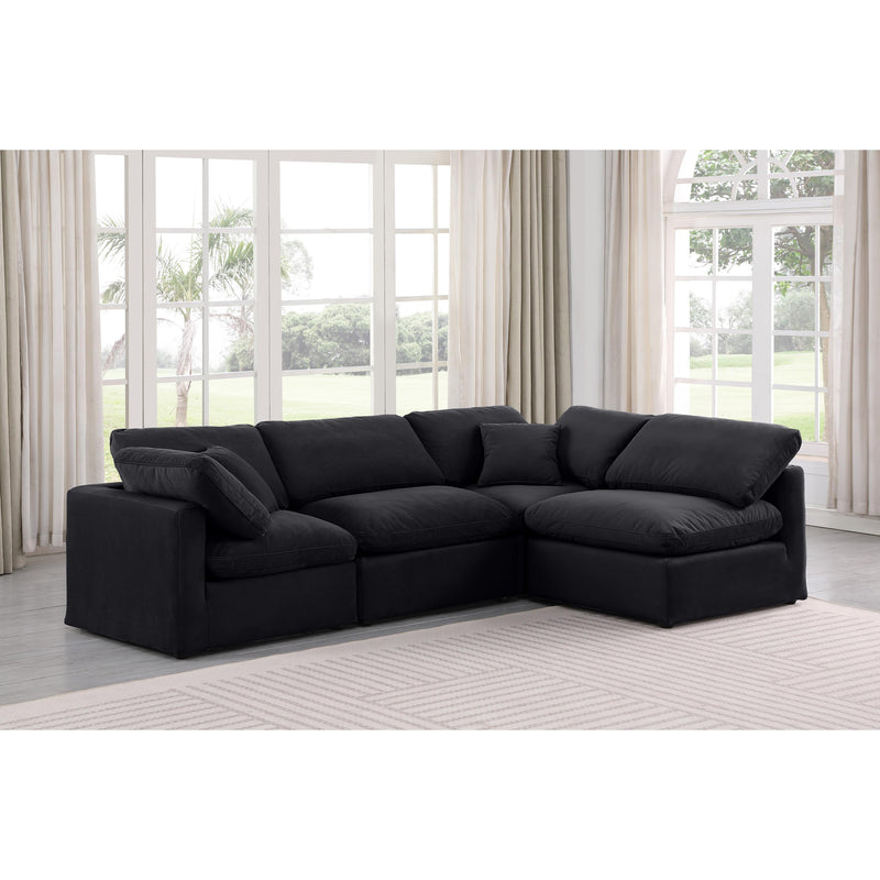 Meridian Indulge Black Velvet Modular Sectional IMAGE 2