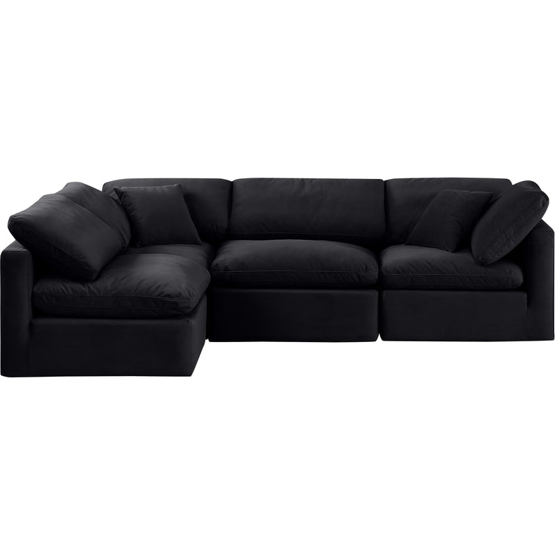 Meridian Indulge Black Velvet Modular Sectional IMAGE 4