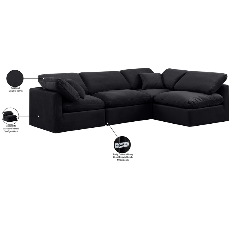 Meridian Indulge Black Velvet Modular Sectional IMAGE 9