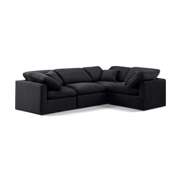 Meridian Indulge Black Velvet Modular Sectional IMAGE 1