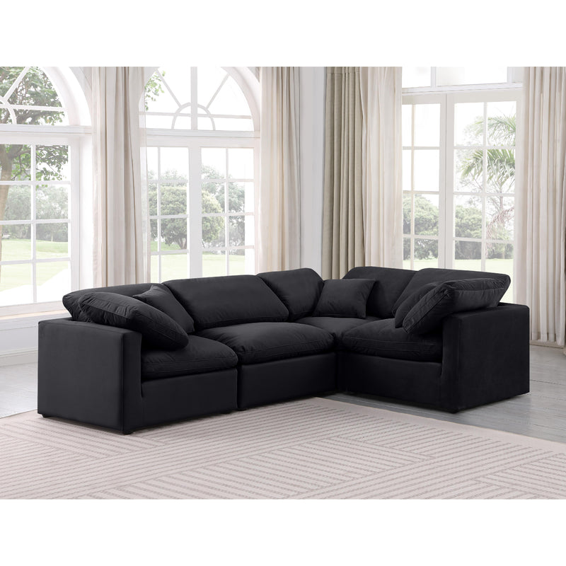 Meridian Indulge Black Velvet Modular Sectional IMAGE 2