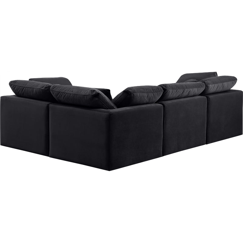 Meridian Indulge Black Velvet Modular Sectional IMAGE 3