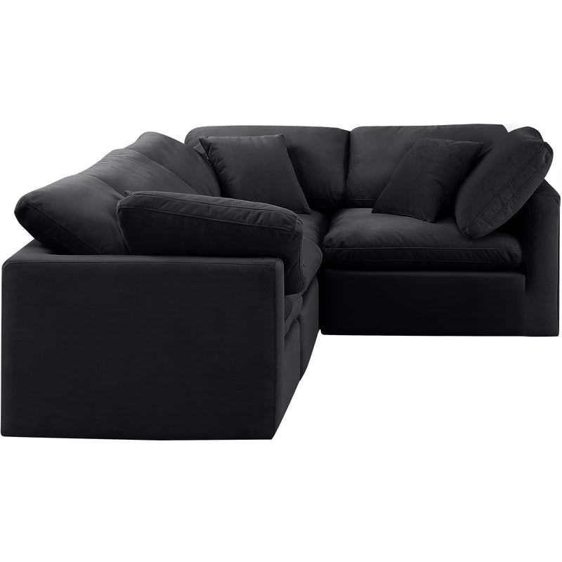 Meridian Indulge Black Velvet Modular Sectional IMAGE 4