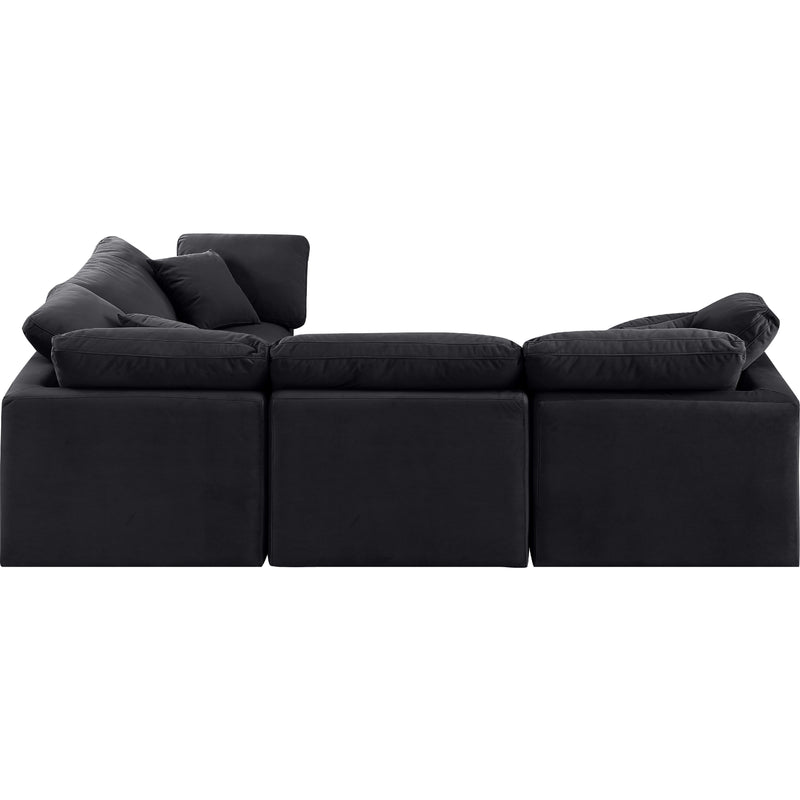 Meridian Indulge Black Velvet Modular Sectional IMAGE 5
