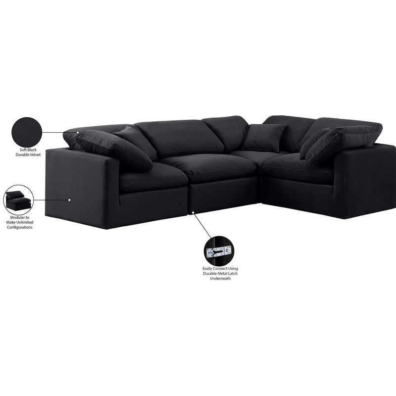 Meridian Indulge Black Velvet Modular Sectional IMAGE 9
