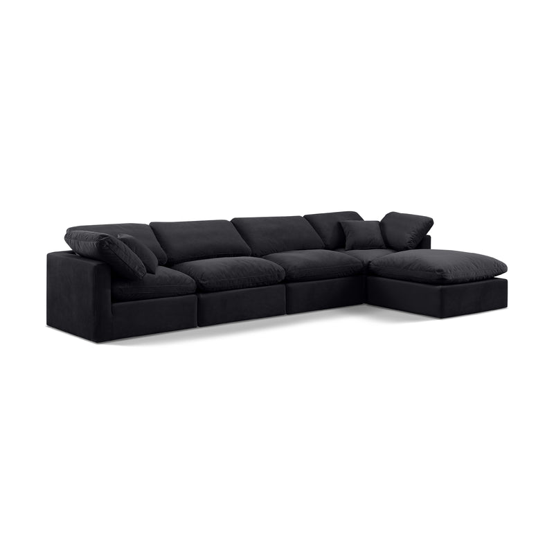 Meridian Indulge Black Velvet Modular Sectional IMAGE 1