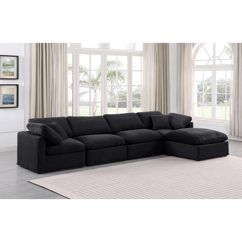 Meridian Indulge Black Velvet Modular Sectional IMAGE 2