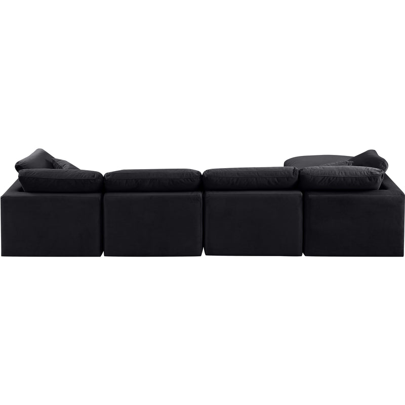 Meridian Indulge Black Velvet Modular Sectional IMAGE 3