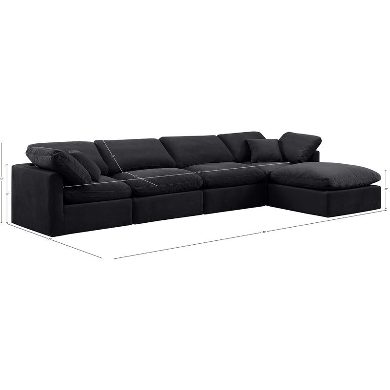 Meridian Indulge Black Velvet Modular Sectional IMAGE 9