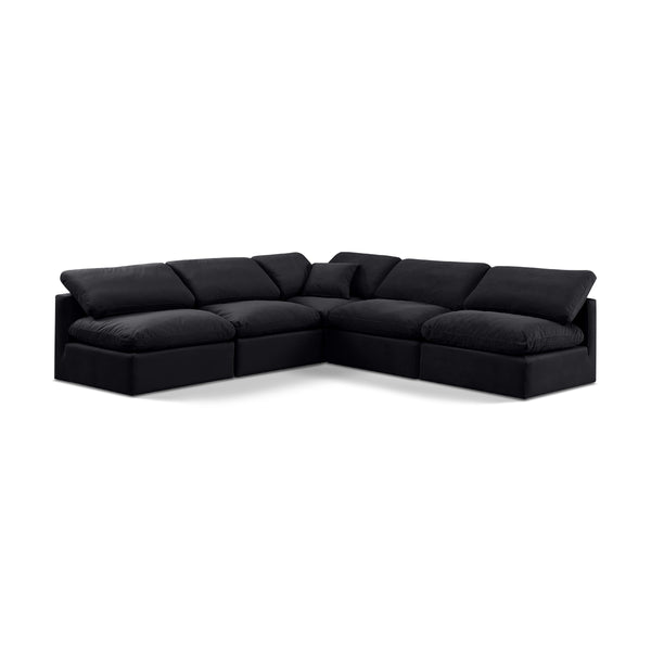 Meridian Indulge Black Velvet Modular Sectional IMAGE 1
