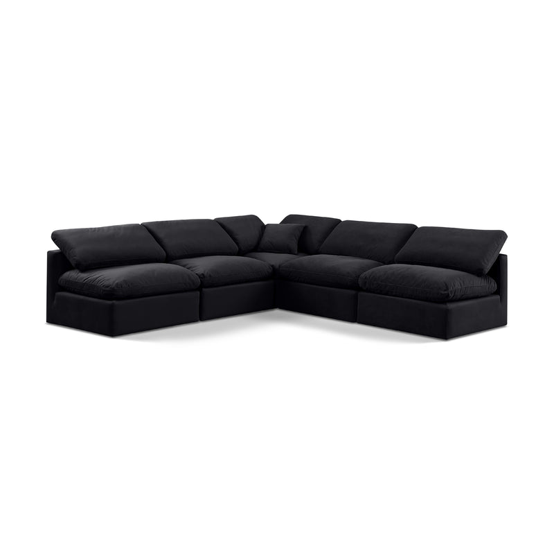 Meridian Indulge Black Velvet Modular Sectional IMAGE 1