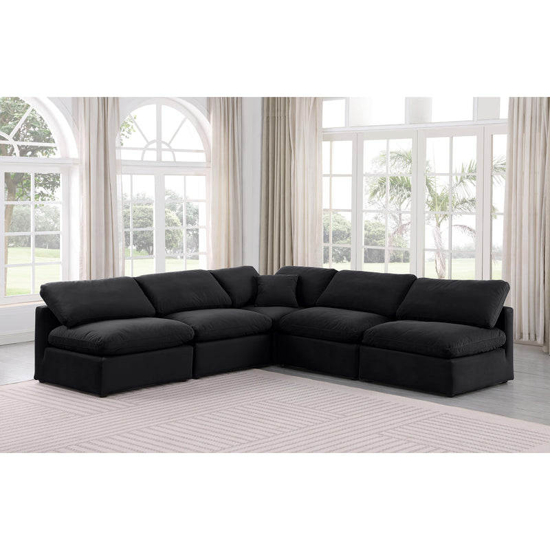 Meridian Indulge Black Velvet Modular Sectional IMAGE 2