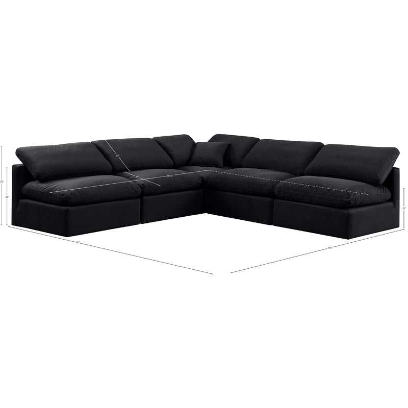 Meridian Indulge Black Velvet Modular Sectional IMAGE 9