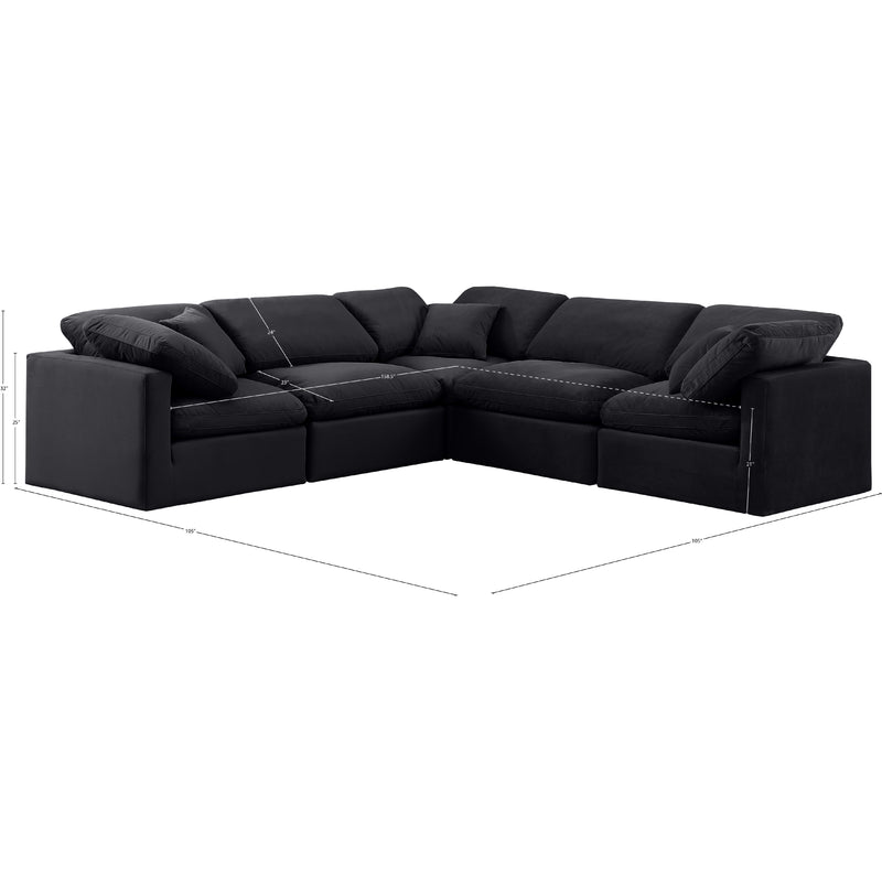 Meridian Indulge Black Velvet Modular Sectional IMAGE 10