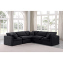 Meridian Indulge Black Velvet Modular Sectional IMAGE 2