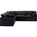 Meridian Indulge Black Velvet Modular Sectional IMAGE 4