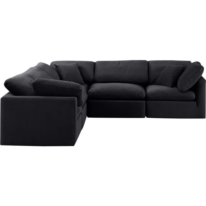 Meridian Indulge Black Velvet Modular Sectional IMAGE 4