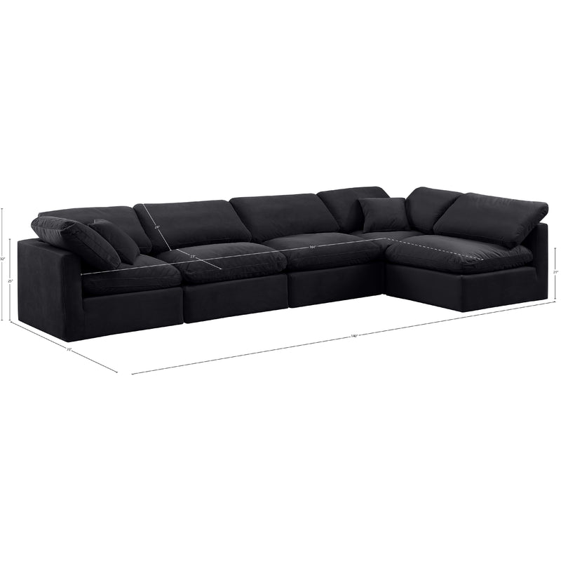 Meridian Indulge Black Velvet Modular Sectional IMAGE 10
