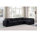 Meridian Indulge Black Velvet Modular Sectional IMAGE 2